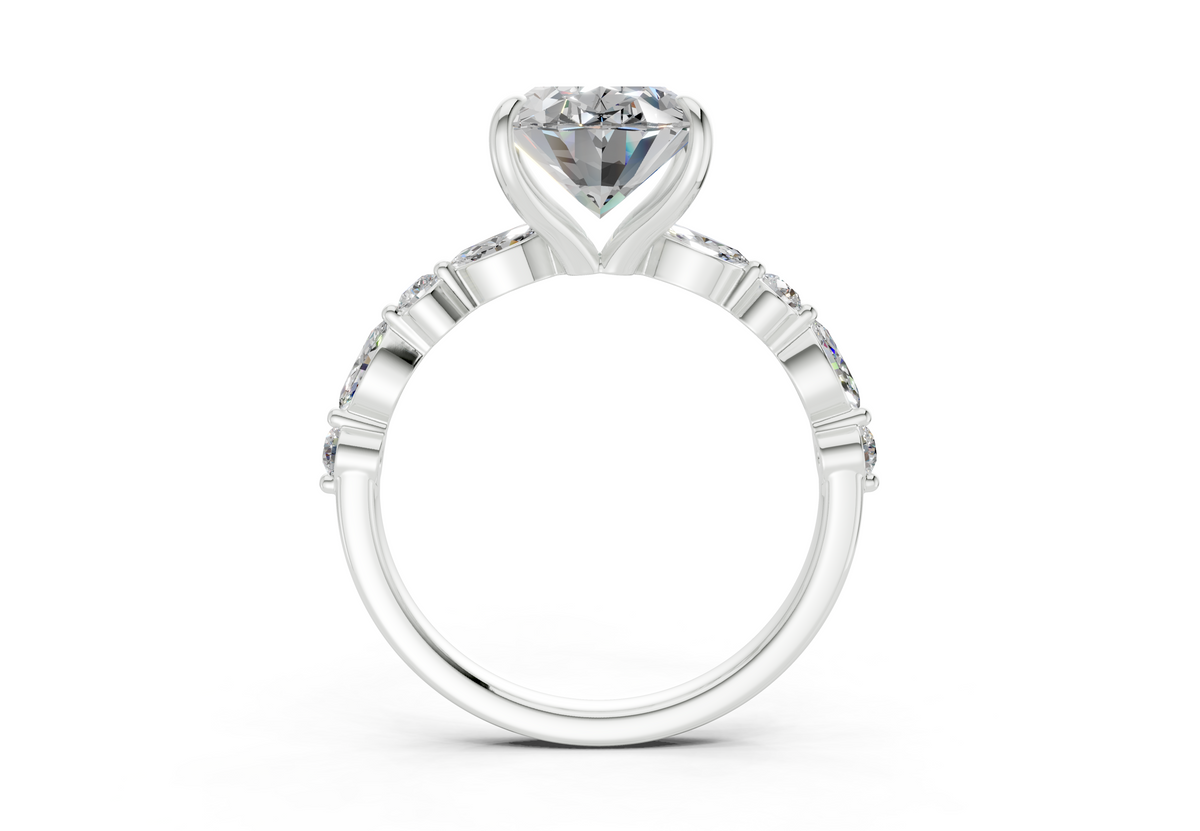 Aetheria Diamond Accent Oval Cut 2mm Engagement Ring