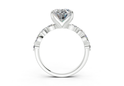 Aetheria Diamond Accent Oval Cut 2mm Engagement Ring