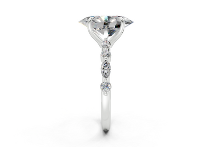 Aetheria Diamond Accent Oval Cut 2mm Engagement Ring