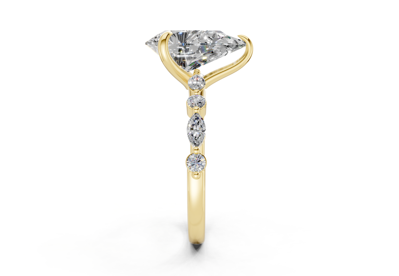 Aetheria Diamond Accent Pear Cut 2mm Engagement Ring