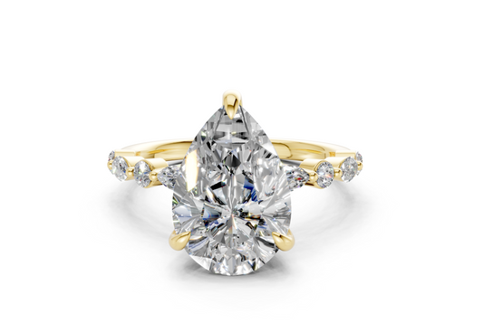 Aetheria Diamond Accent Pear Cut 2mm Engagement Ring