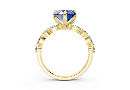 Aetheria Sapphire Gemstone Accent Pear Cut 2mm Engagement Ring