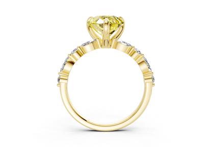 Aetheria Yellow Diamond Accent Pear Cut 2mm Engagement Ring