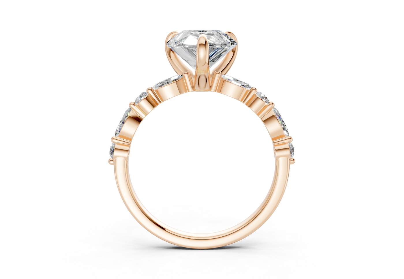Aetheria Diamond Accent Pear Cut 2mm Engagement Ring