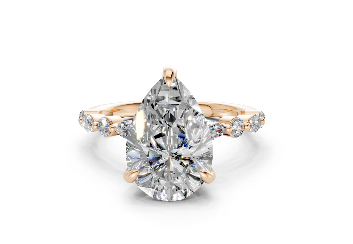 Aetheria Diamond Accent Pear Cut 2mm Engagement Ring