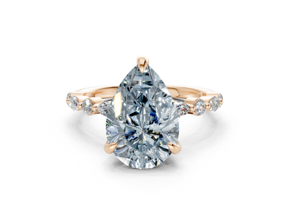 Aetheria Blue Diamond Accent Pear Cut 2mm Engagement Ring