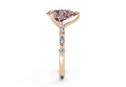 Aetheria Pink Diamond Accent Pear Cut 2mm Engagement Ring