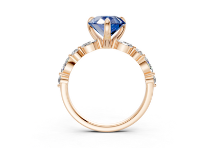 Aetheria Sapphire Gemstone Accent Pear Cut 2mm Engagement Ring