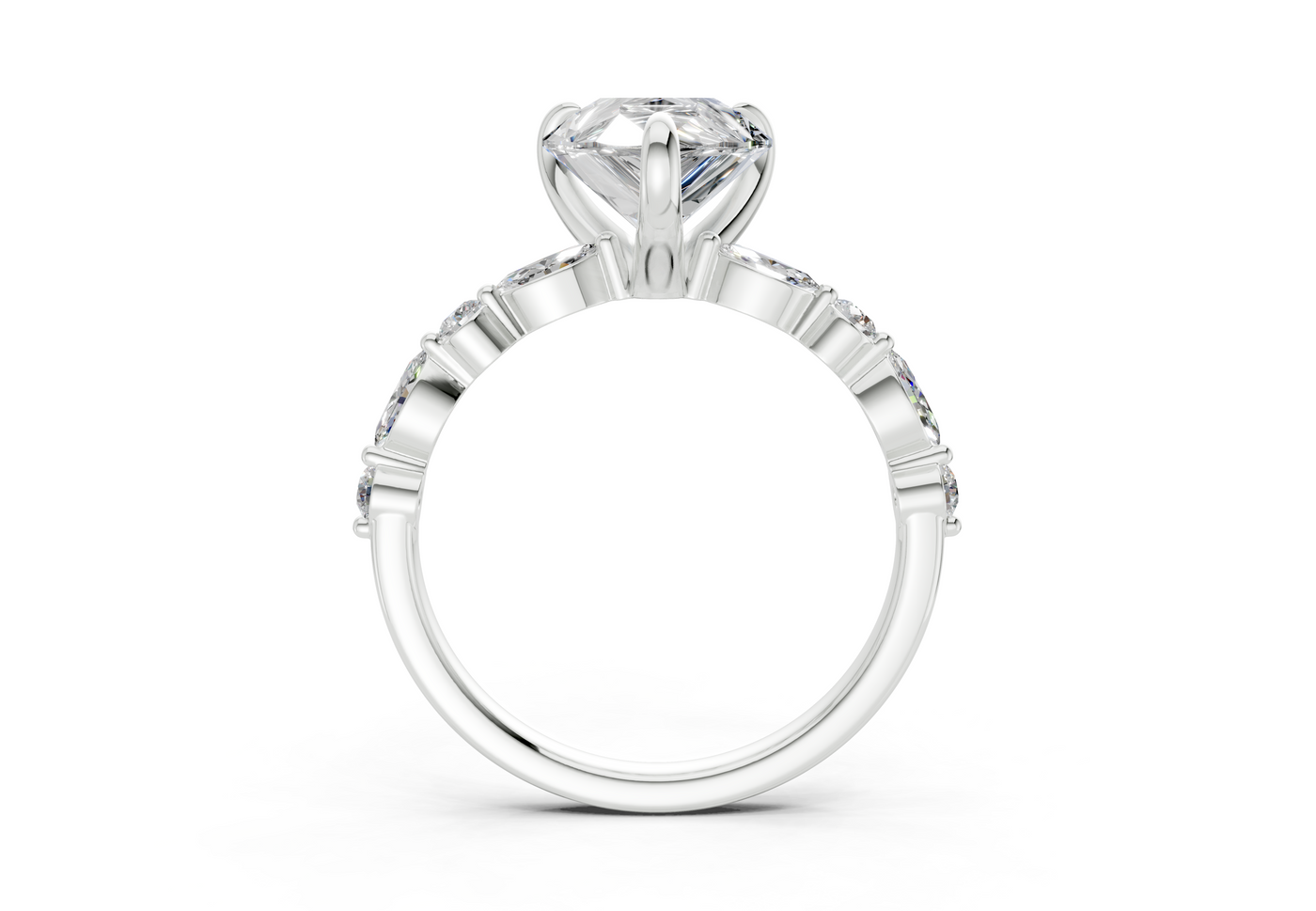 Aetheria Diamond Accent Pear Cut 2mm Engagement Ring