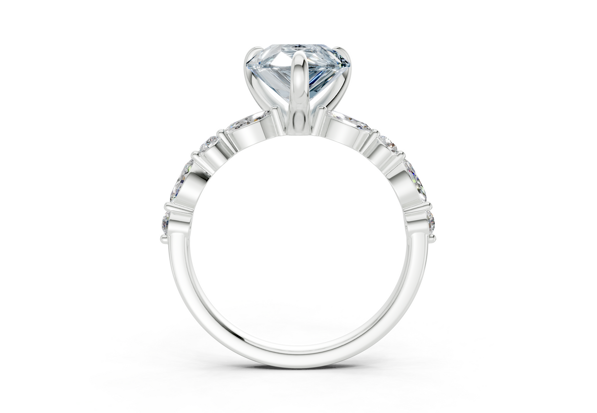 Aetheria Blue Diamond Accent Pear Cut 2mm Engagement Ring