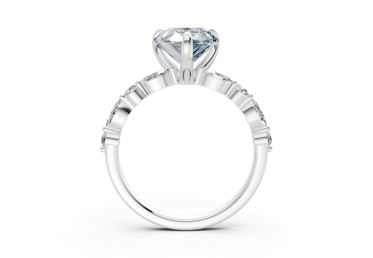 Aetheria Blue Diamond Accent Pear Cut 2mm Engagement Ring