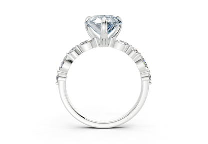 Aetheria Blue Diamond Accent Pear Cut 2mm Engagement Ring