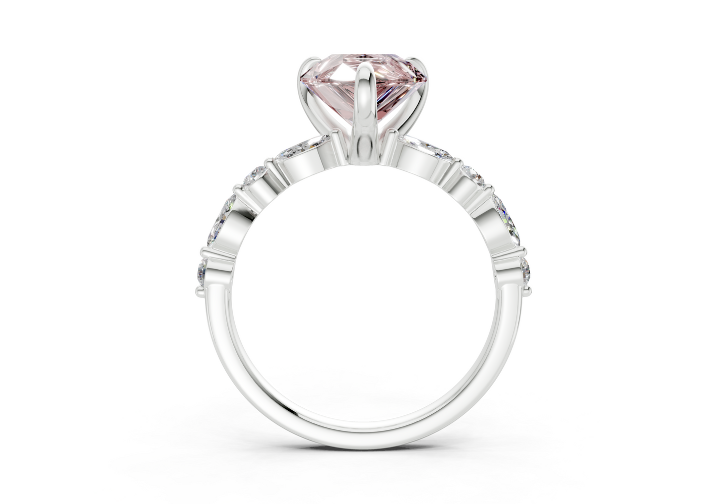 Aetheria Pink Diamond Accent Pear Cut 2mm Engagement Ring