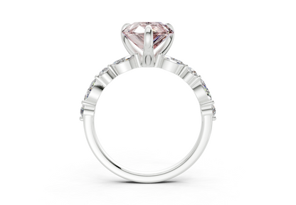 Aetheria Pink Diamond Accent Pear Cut 2mm Engagement Ring