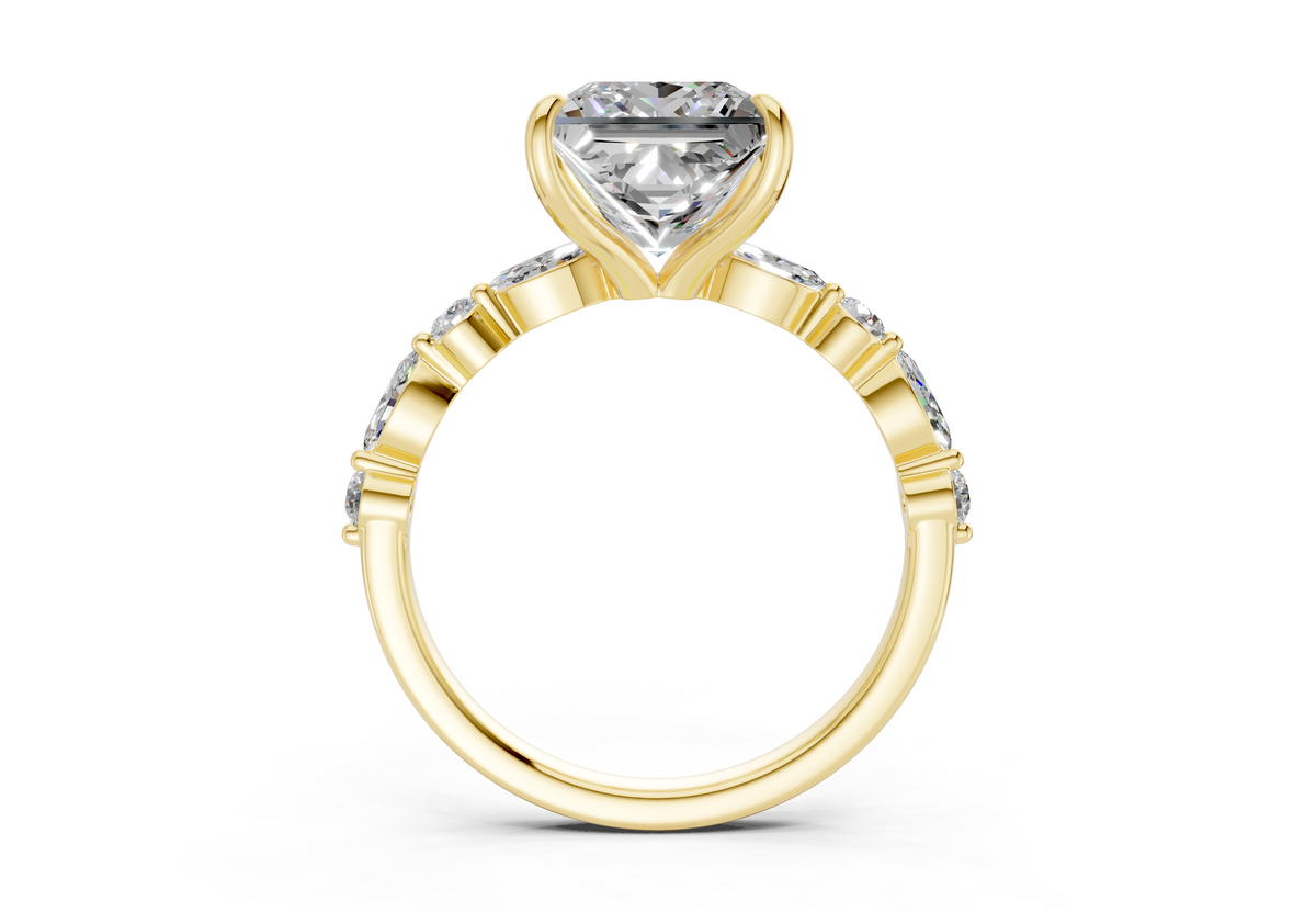 Aetheria Diamond Accent Princess Cut 2mm Engagement Ring