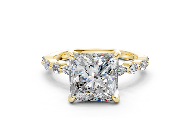 Aetheria Diamond Accent Princess Cut 2mm Engagement Ring