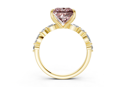 Aetheria Pink Diamond Accent Princess Cut 2mm Engagement Ring