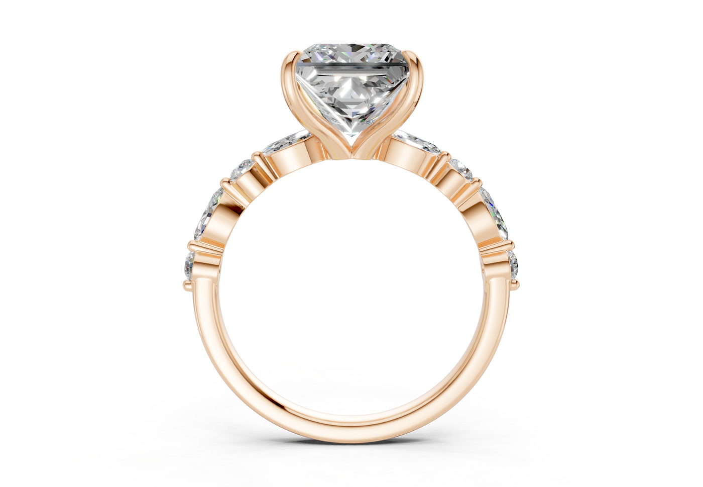 Aetheria Diamond Accent Princess Cut 2mm Engagement Ring