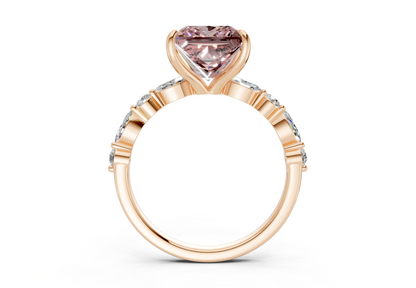 Aetheria Pink Diamond Accent Princess Cut 2mm Engagement Ring