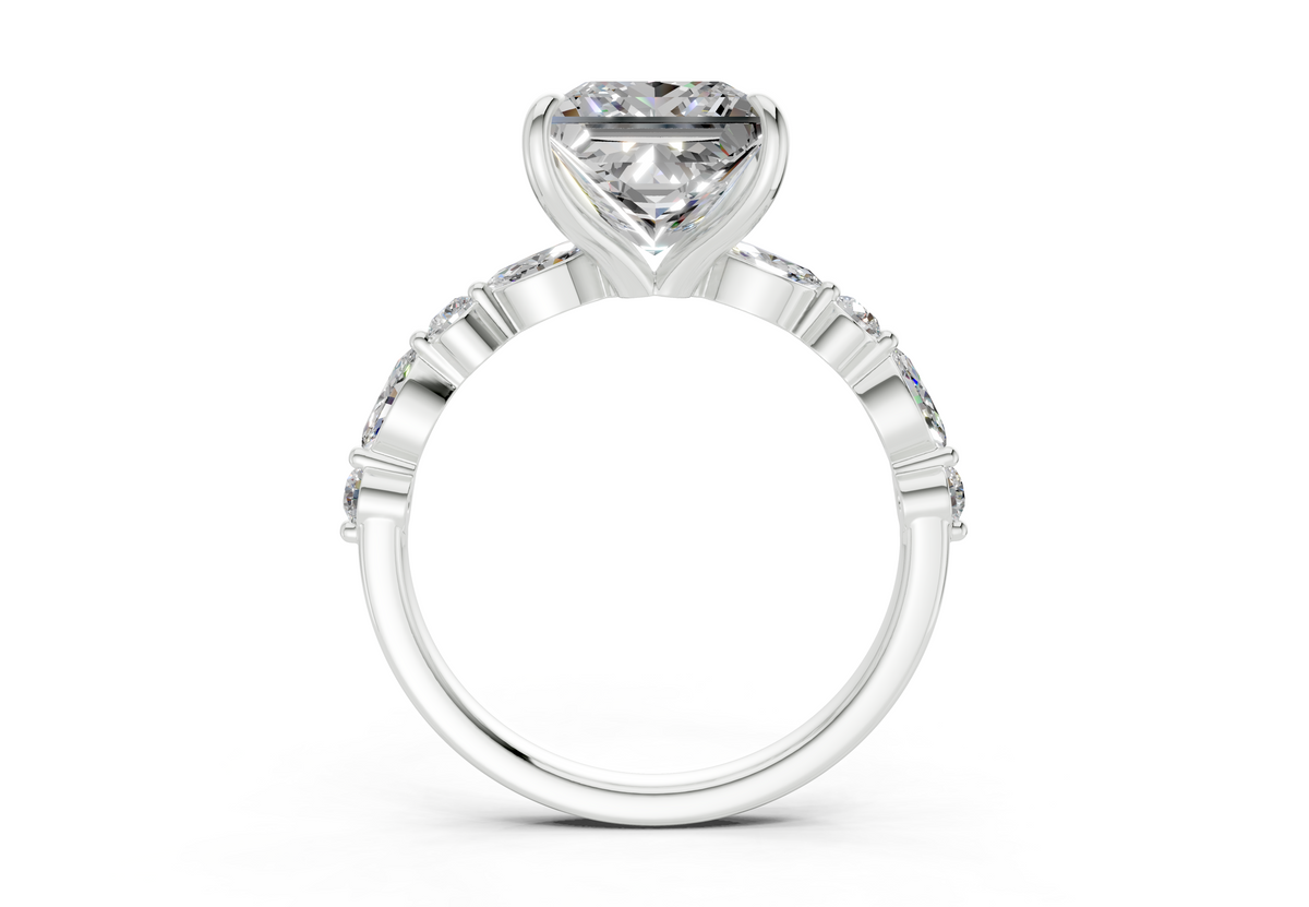 Aetheria Diamond Accent Princess Cut 2mm Engagement Ring