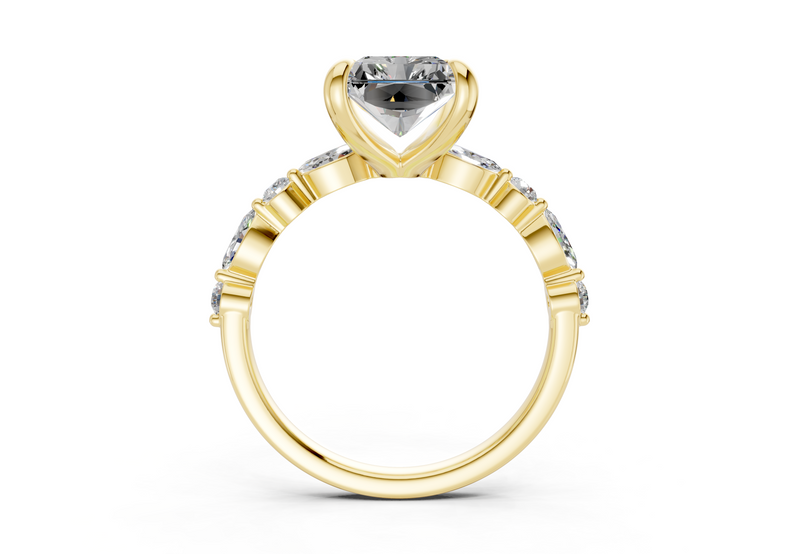 Aetheria Diamond Accent Radiant Cut 2mm Engagement Ring