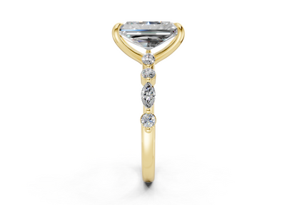 Aetheria Diamond Accent Radiant Cut 2mm Engagement Ring