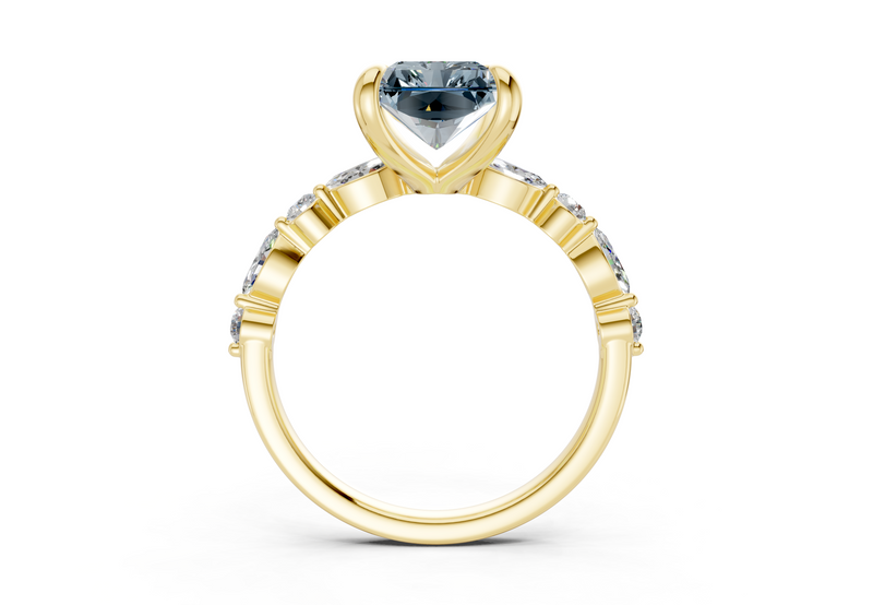 Aetheria Blue Diamond Accent Radiant Cut 2mm Engagement Ring