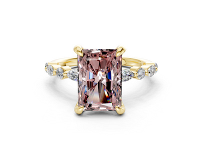 Aetheria Pink Diamond Accent Radiant Cut 2mm Engagement Ring