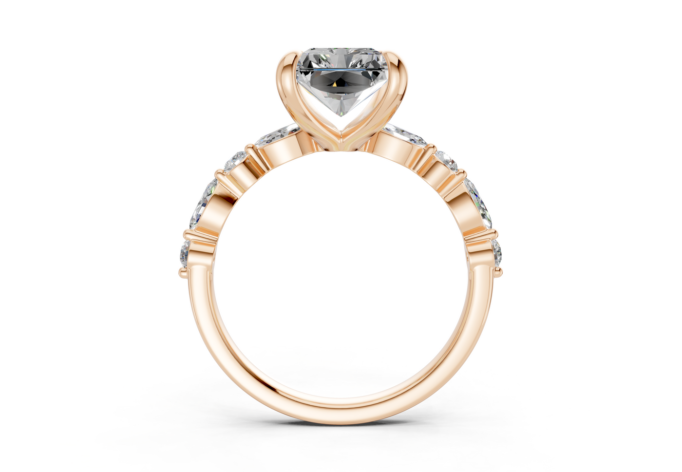 Aetheria Diamond Accent Radiant Cut 2mm Engagement Ring