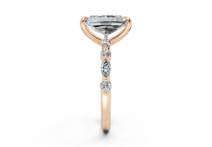 Aetheria Diamond Accent Radiant Cut 2mm Engagement Ring