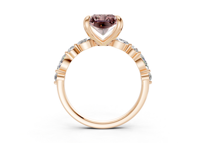 Aetheria Pink Diamond Accent Radiant Cut 2mm Engagement Ring