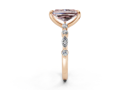 Aetheria Pink Diamond Accent Radiant Cut 2mm Engagement Ring