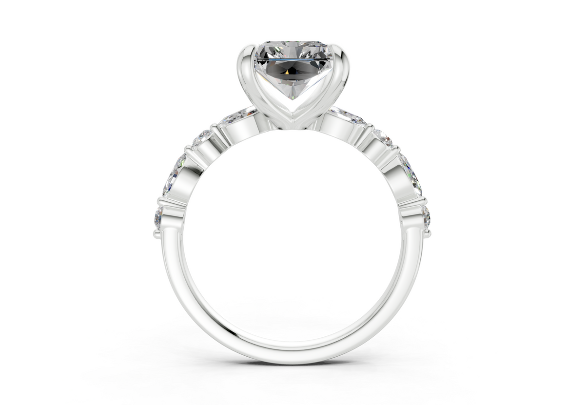 Aetheria Diamond Accent Radiant Cut 2mm Engagement Ring