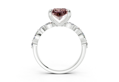 Aetheria Pink Diamond Accent Radiant Cut 2mm Engagement Ring