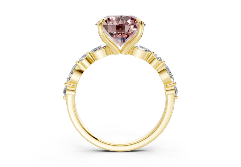 Aetheria Pink Diamond Accent Round Cut 2mm Engagement Ring