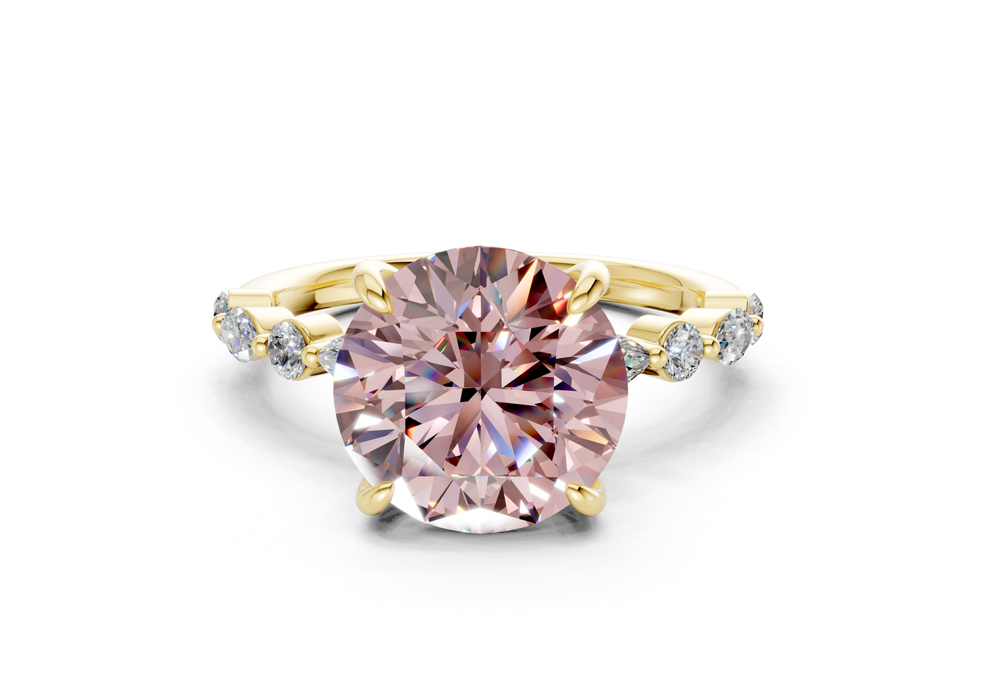 Aetheria Pink Diamond Accent Round Cut 2mm Engagement Ring