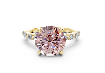 Aetheria Pink Diamond Accent Round Cut 2mm Engagement Ring