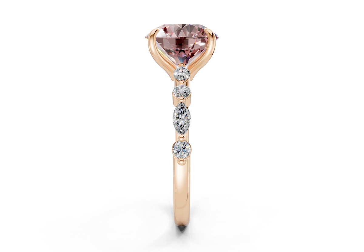 Aetheria Pink Diamond Accent Round Cut 2mm Engagement Ring