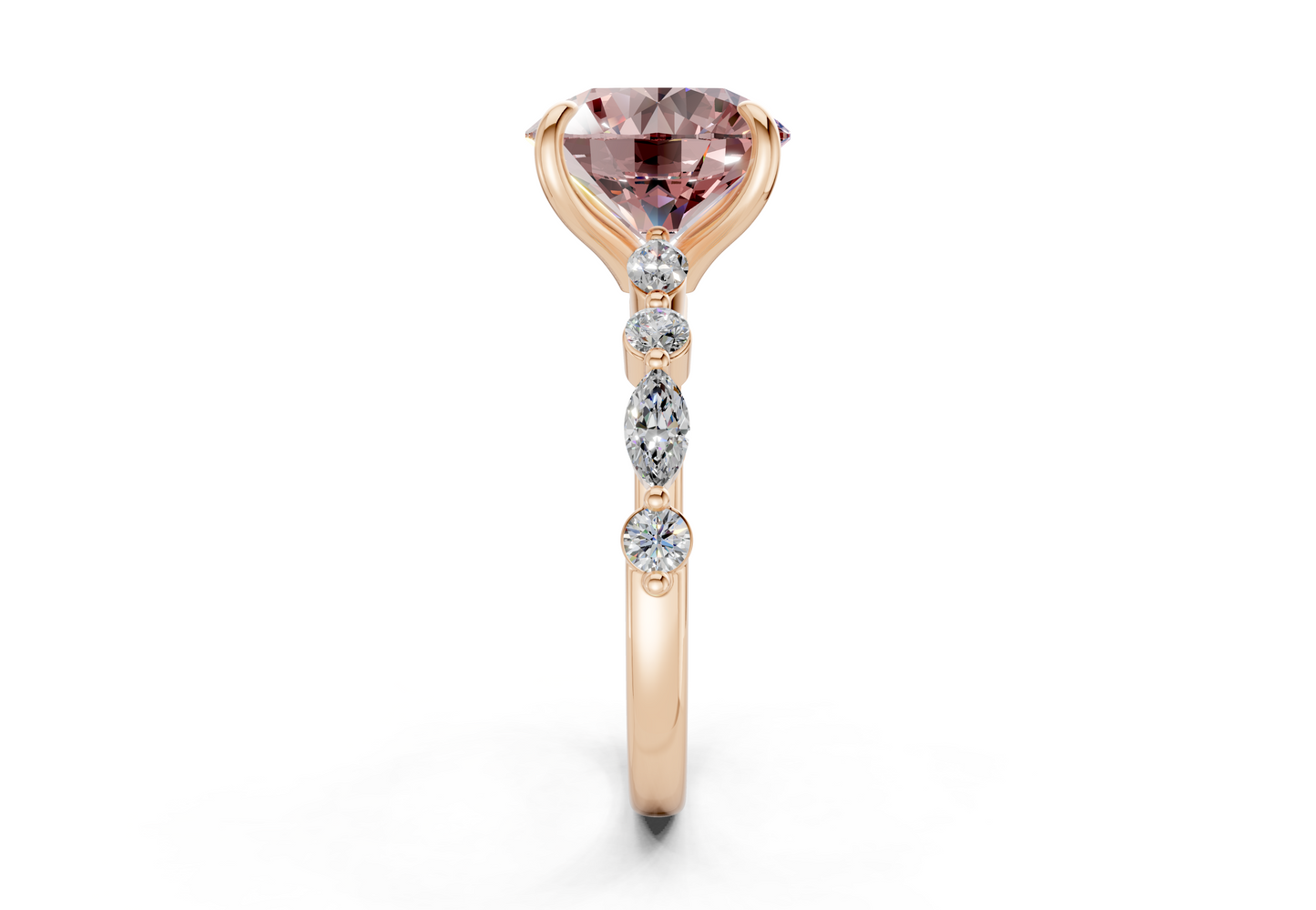 Aetheria Pink Diamond Accent Round Cut 2mm Engagement Ring