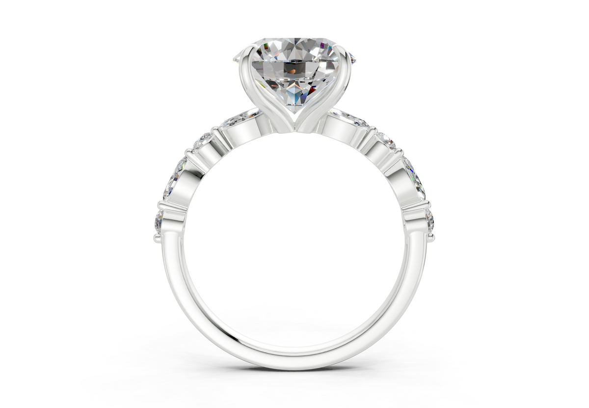 Aetheria Diamond Accent Round Cut 2mm Engagement Ring
