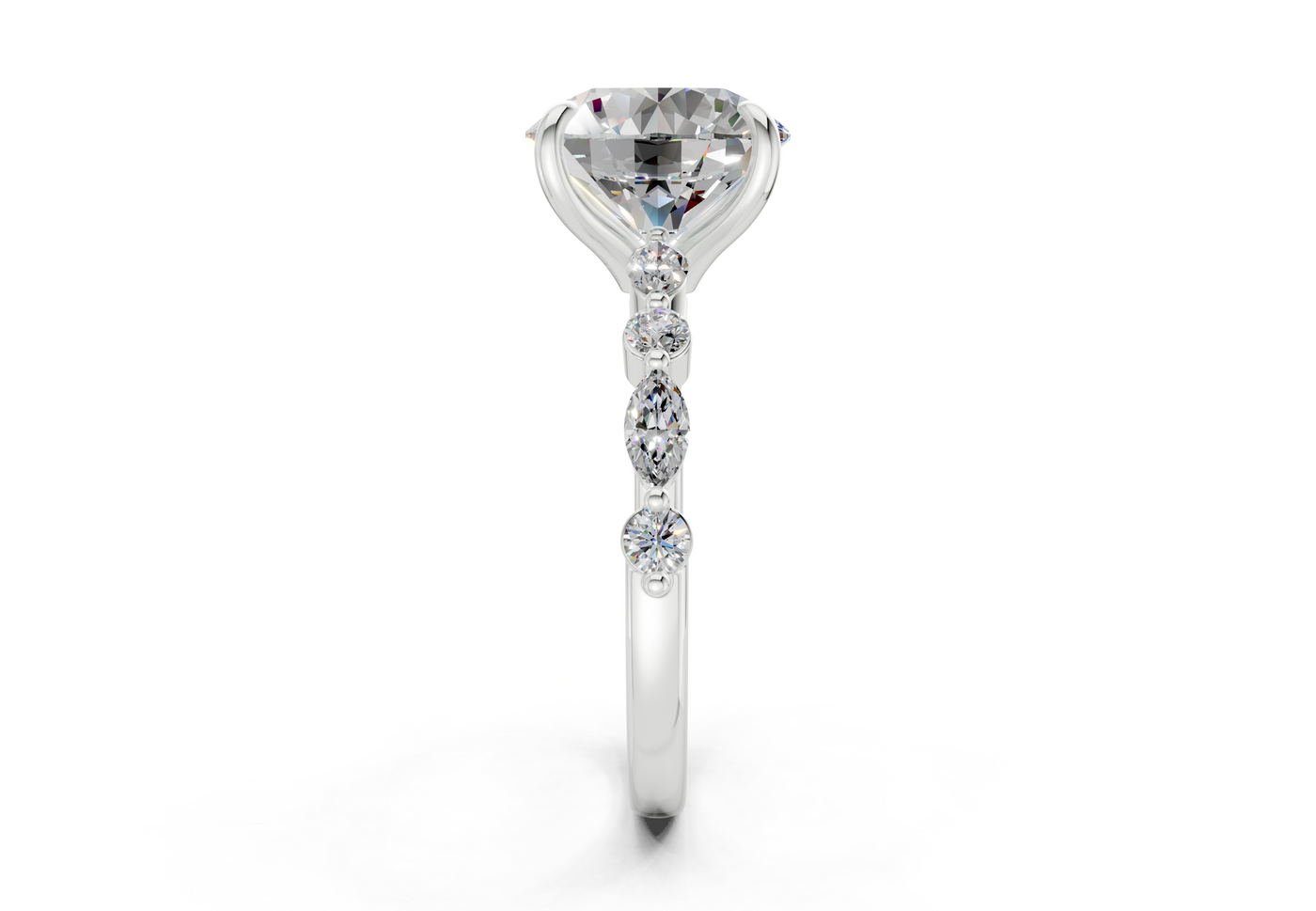 Aetheria Diamond Accent Round Cut 2mm Engagement Ring