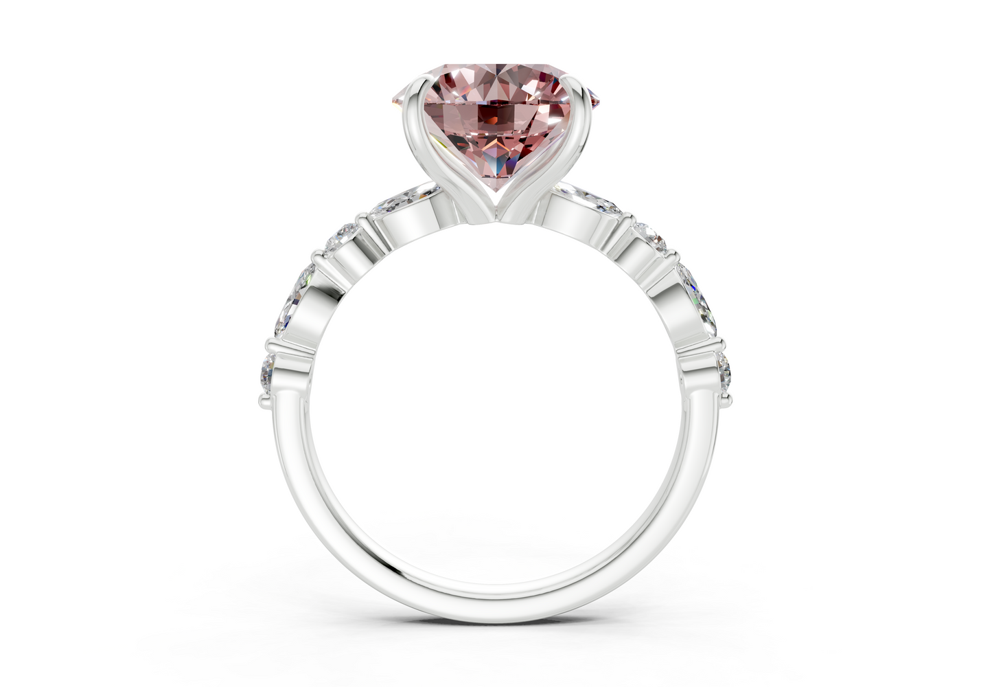 Aetheria Pink Diamond Accent Round Cut 2mm Engagement Ring