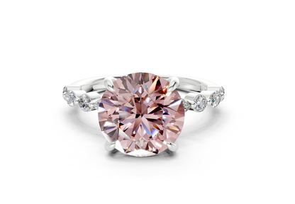 Aetheria Pink Diamond Accent Round Cut 2mm Engagement Ring