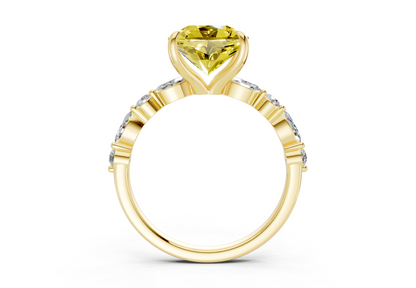 Aetheria Yellow Diamond Accent Radiant Square Cut 2mm Engagement Ring