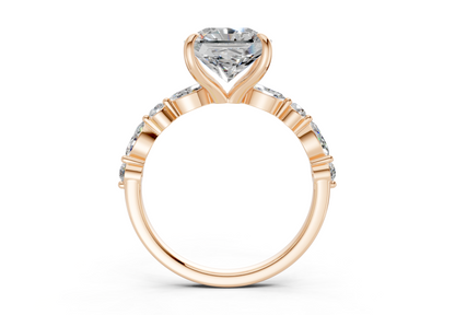 Aetheria Diamond Accent Radiant Square Cut 2mm Engagement Ring