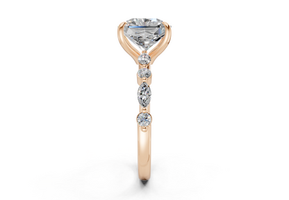 Aetheria Diamond Accent Radiant Square Cut 2mm Engagement Ring