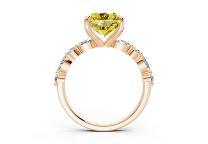 Aetheria Yellow Diamond Accent Radiant Square Cut 2mm Engagement Ring