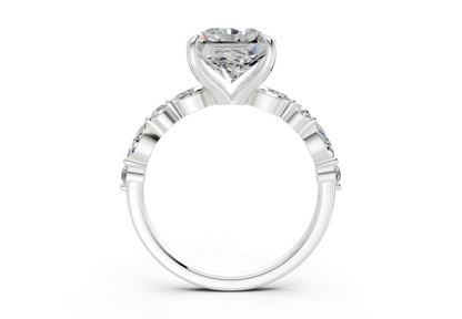 Aetheria Diamond Accent Radiant Square Cut 2mm Engagement Ring