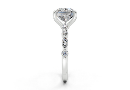 Aetheria Diamond Accent Radiant Square Cut 2mm Engagement Ring