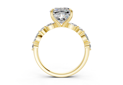 Aetheria Diamond Accent Cushion Square Cut 2mm Engagement Ring